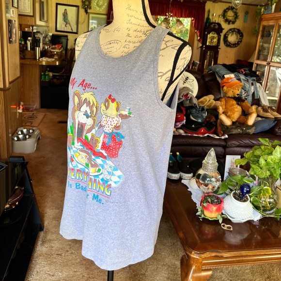 Men’s vintage 1995 Signal art wear Tasmanian devil at my age tank top - Picture 8 of 16